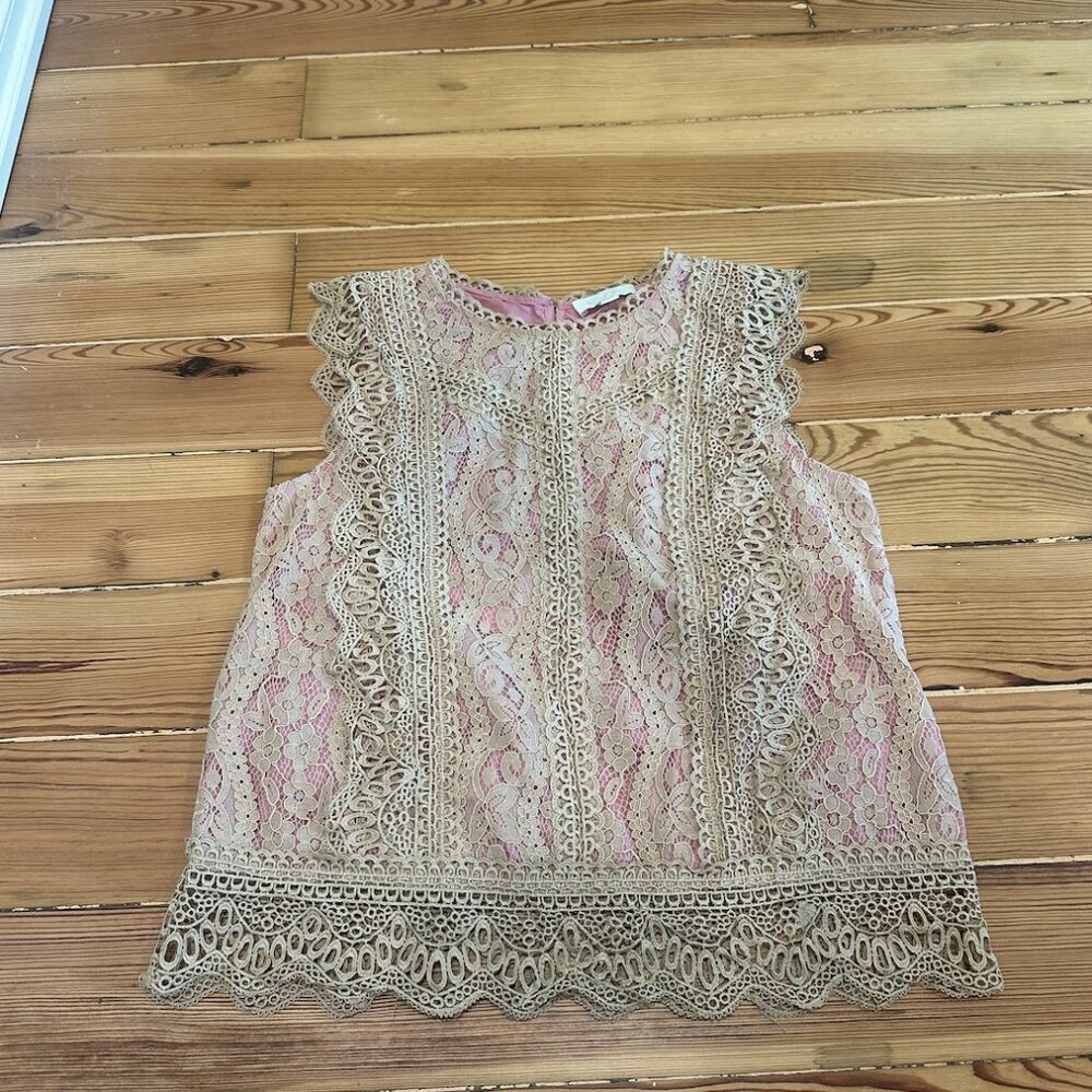 Anthropology Eri + Ali Purple Lace Blouse Tank